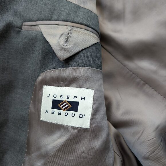 Joseph Abboud Men’s 2-Piece Gray Wool Suit 42R Jacket 34R Pants Union Made Canad - Picture 6 of 15